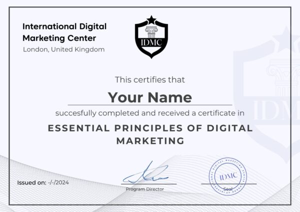 Essential Principles of digital marketing certificate